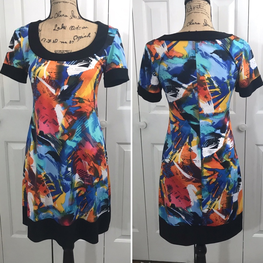 Tiana B Knit Retro Print Dress made in USA